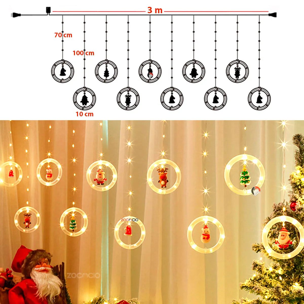 "MagicLed" luces con Figuras Navideñas (3 Metros)